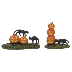 Halloween Village Accessories*Department 56 Scary Cats Pumpkins ST/2